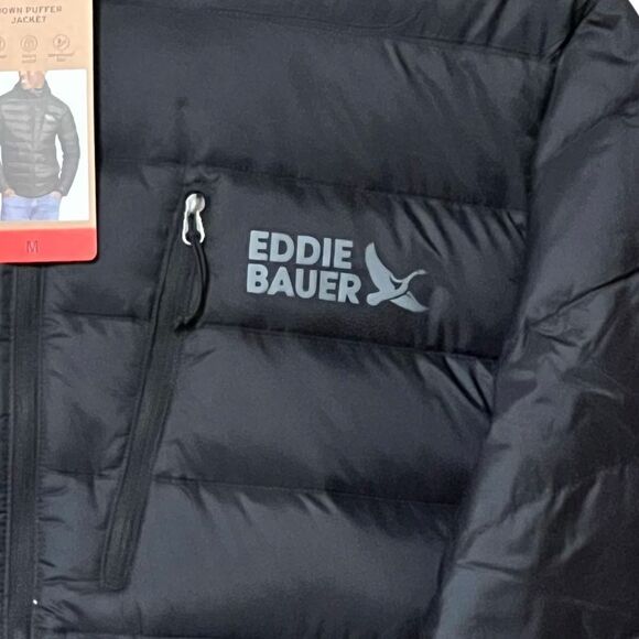 Eddie Bauer Black Puffer Jacket with High Collar and Insulation - Picture 6 of 10